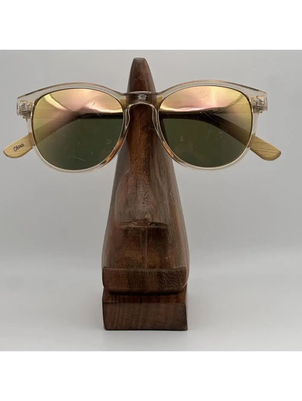Piranha Sunglasses with Clear Frame and Bamboo Temples